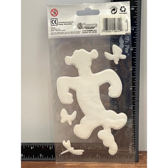 VINTAGE SANDY LION DISNEY TIGGER W BUTTERFLY SET OF 4 PUFFY STICKERS DRAGONFLY - Picture 3 of 3